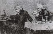 Mikhail Vrubel Salieri Pouring Poison Into Mozart's Glass painting
